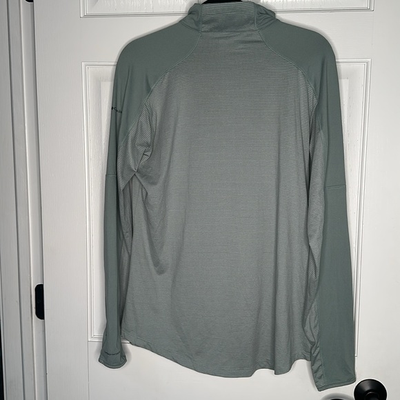 Columbia Omni-Wick XL Green Striped Quarter Zip Pullover Activewear Top - Picture 3 of 10